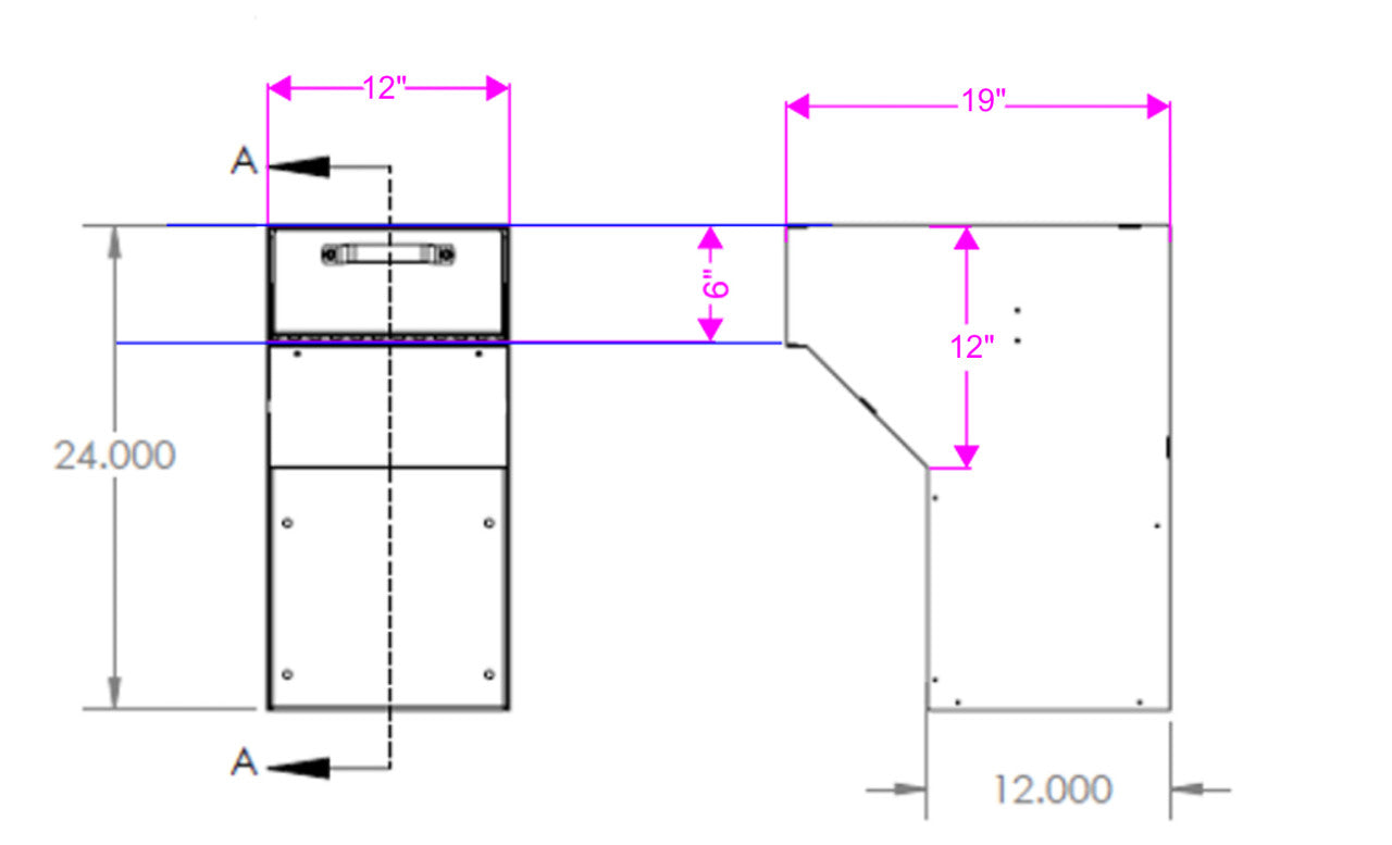 Large High Security Through the Wall Deposit Drop Box with Hopper Drop Door