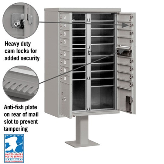 16 Unit Cluster CBU Locking Mailboxes