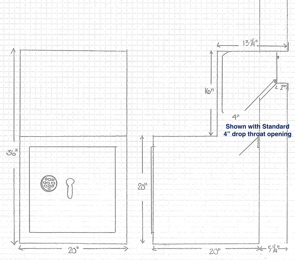 Through the Wall Deposit Drop with Receptacle Safe