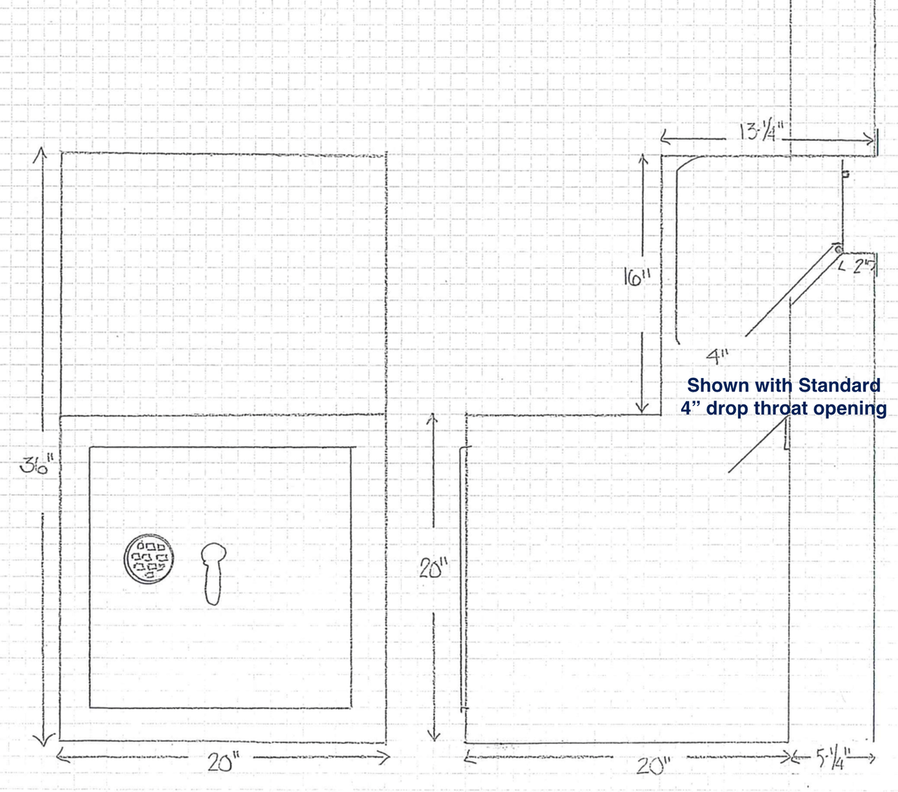 Through the Wall Deposit Drop with Receptacle Safe