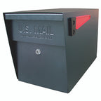 Three Mailboss Lockable Mailboxes with Spreader Bar and Post