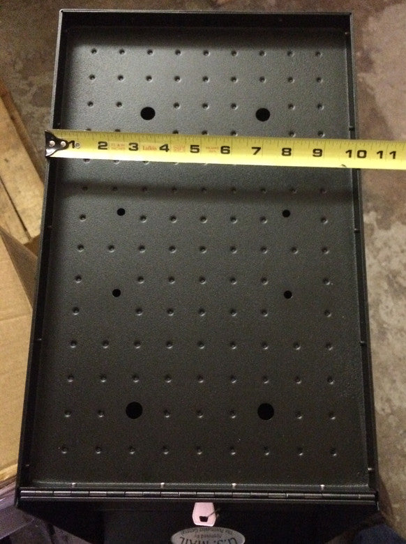 Bottom view showing mounting holes a 4" x 10" apart. 
