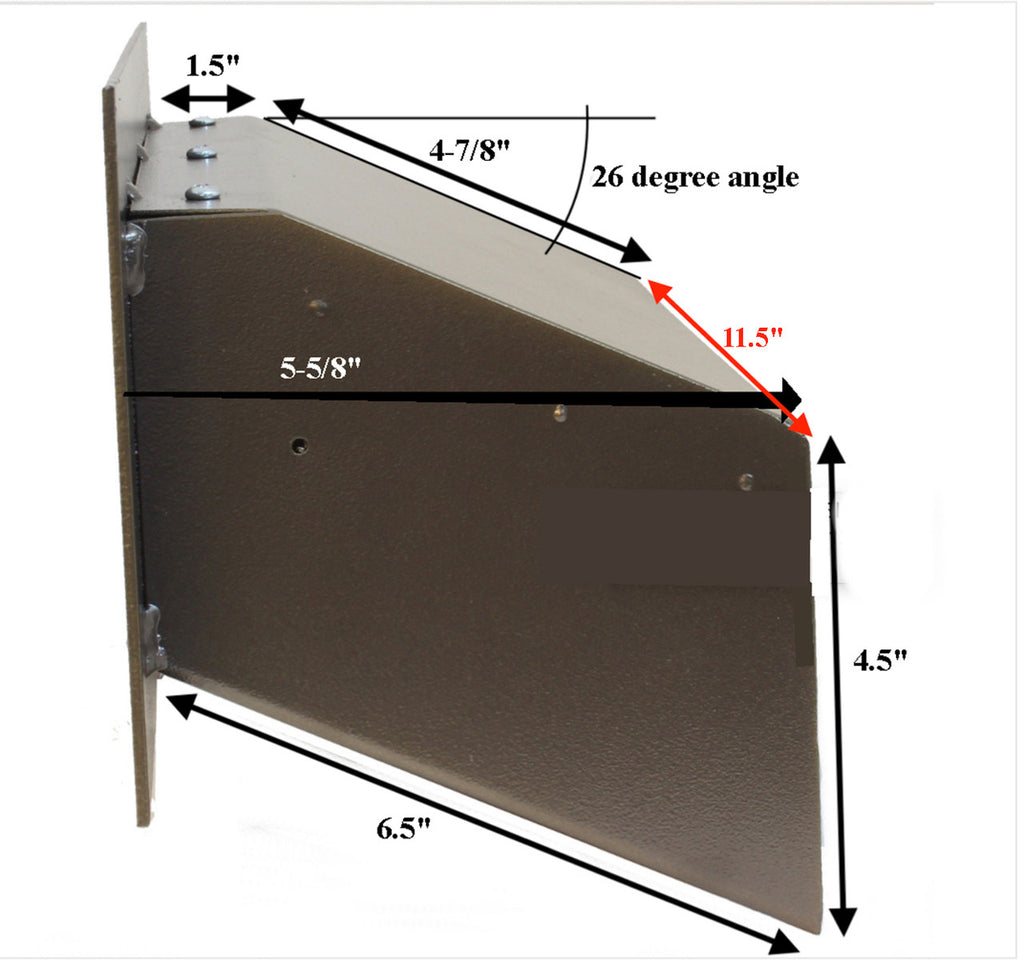 mail slot with side dimensions
