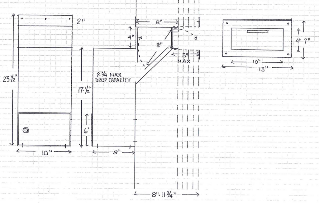 Through Wall Drop Box Drawing PVNDPRO903