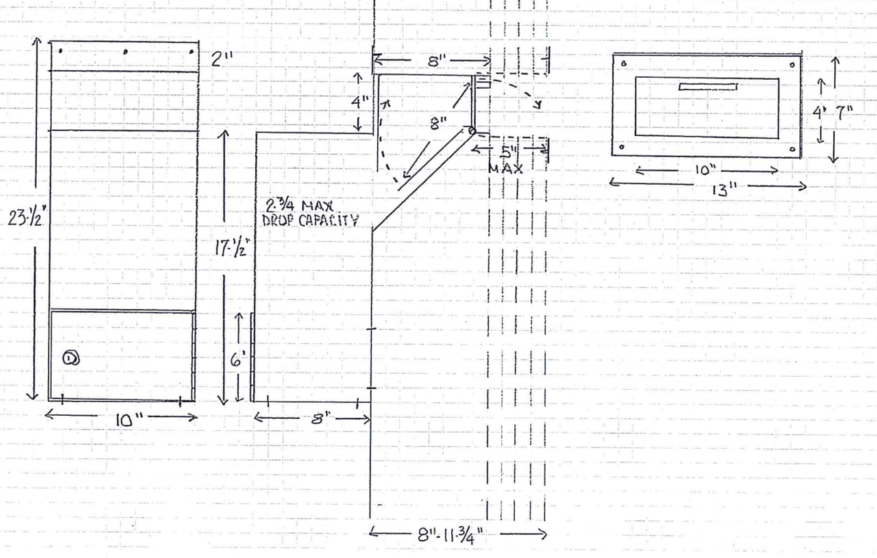 Through Wall Drop Box Drawing PVNDPRO903