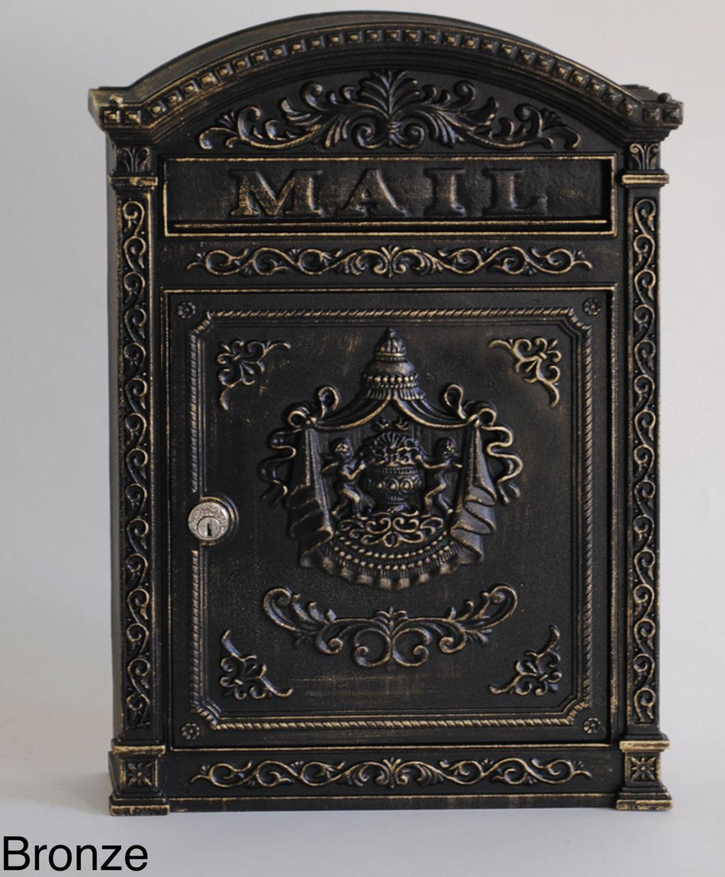 Wall Mounted Victorian Style Mailbox Bronze 