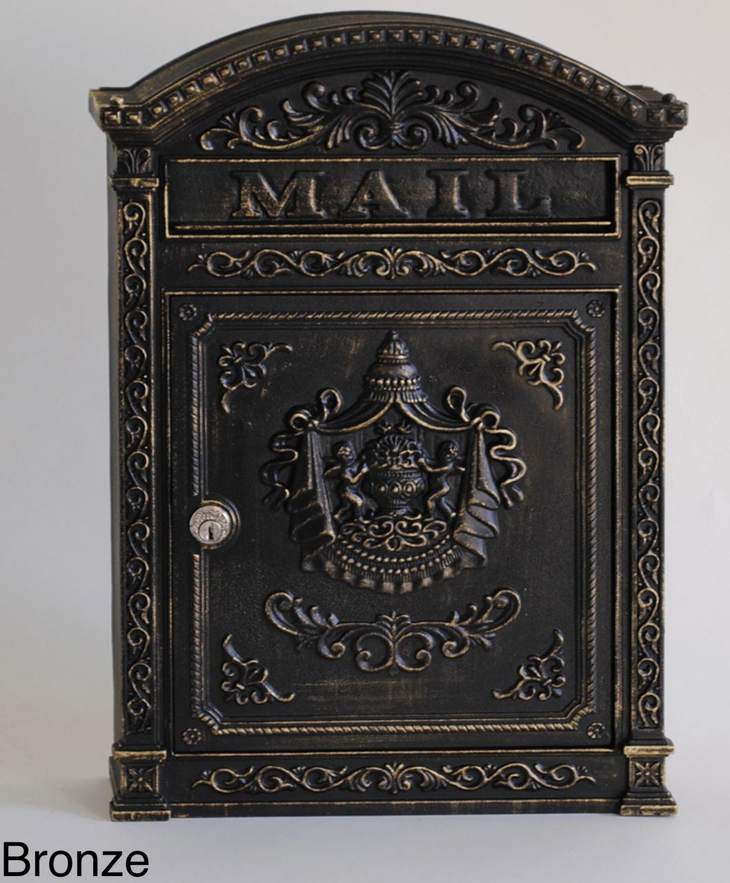 Wall Mounted Victorian Style Mailbox Bronze 