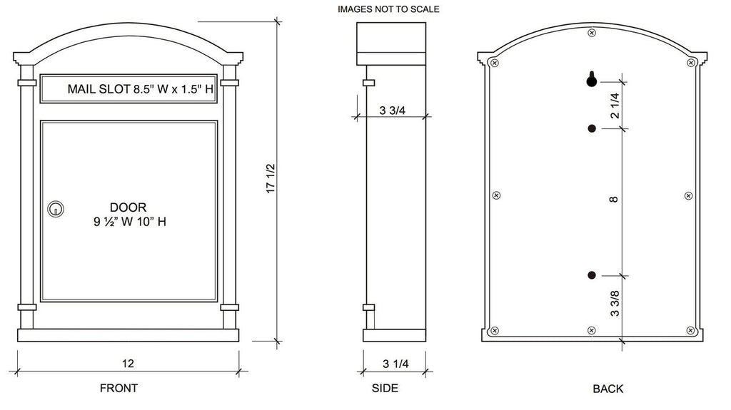 Victorian Wall Mounted Letter Mailbox Dimensions 