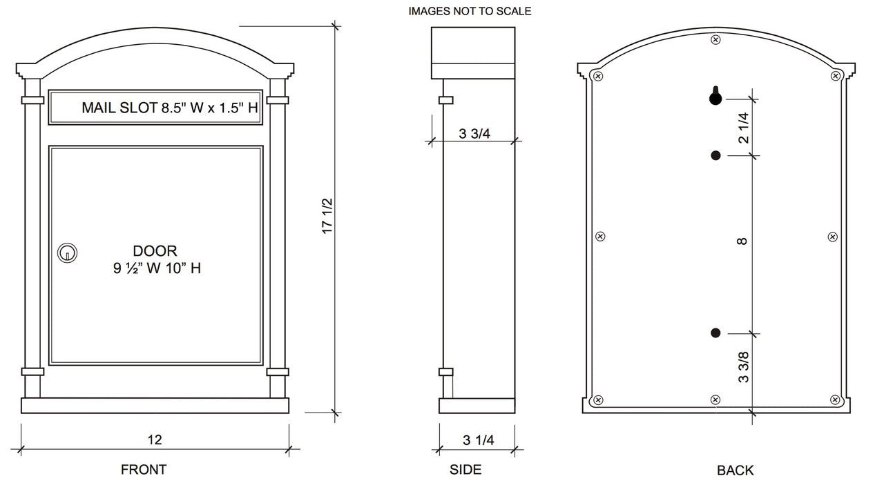 Victorian Wall Mounted Letter Mailbox Dimensions 