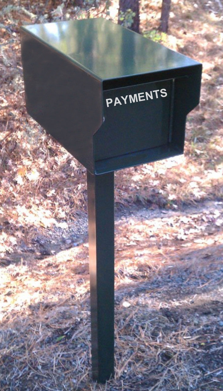 Outdoor Direct Weather Payment Dropbox Black with Post