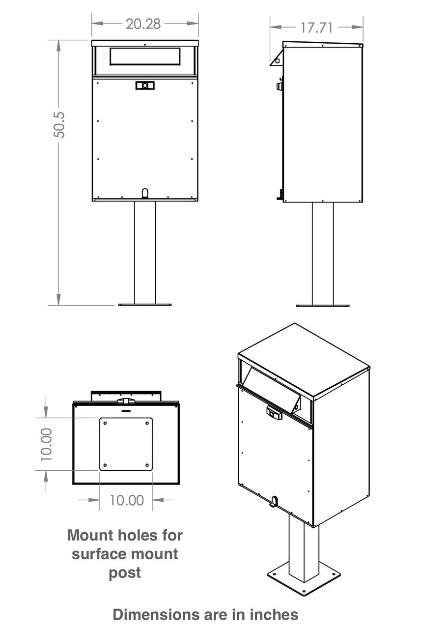 Free Standing Extra Large Payment Dropbox Dimensions