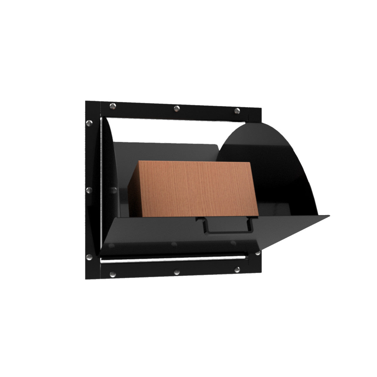 Large Through Wall Package Drop With Hopper Drop Door Closed with Carton