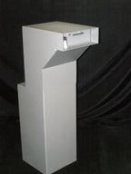 Floor Mounted High Security Through the Wall Custom Deposit Drop Box with Hopper Drop Door black back ground