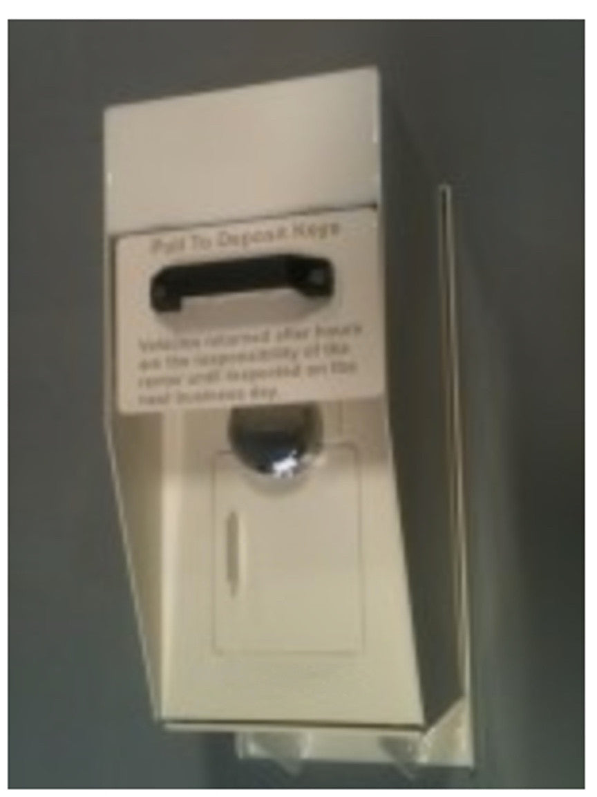 Wall Mounted High Security Key Dropbox side view