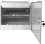Through the Wall Stainless Steel Payment Drop Box with access door open 