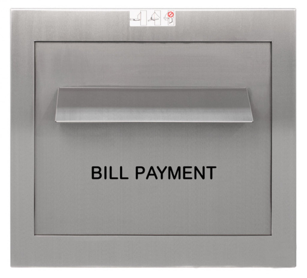 Through the Wall Stainless Steel Payment Drop Box front view
