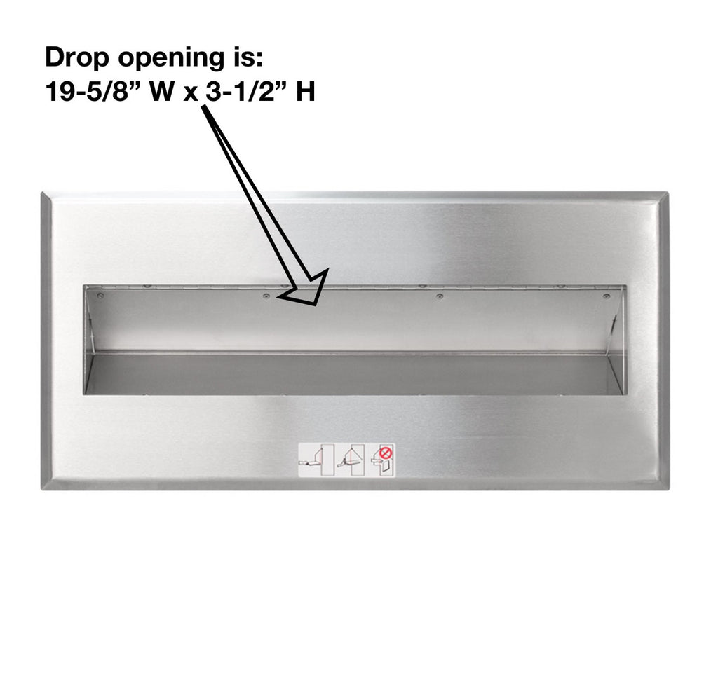 Stainless Steel Through Wall Interior Drop Slot large opening
