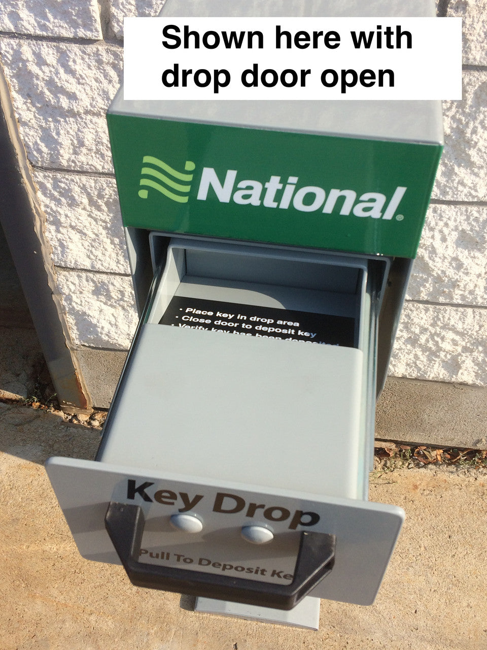 Secure Key Drop Box with Post hopper drop opened