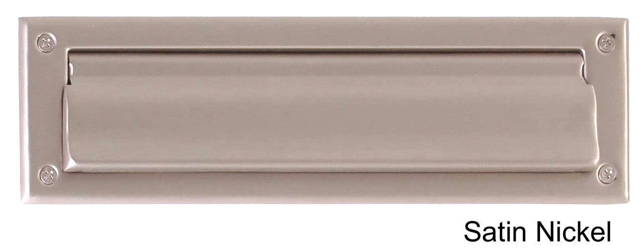 Large Magazine Door Mail Slot Satin Nickel