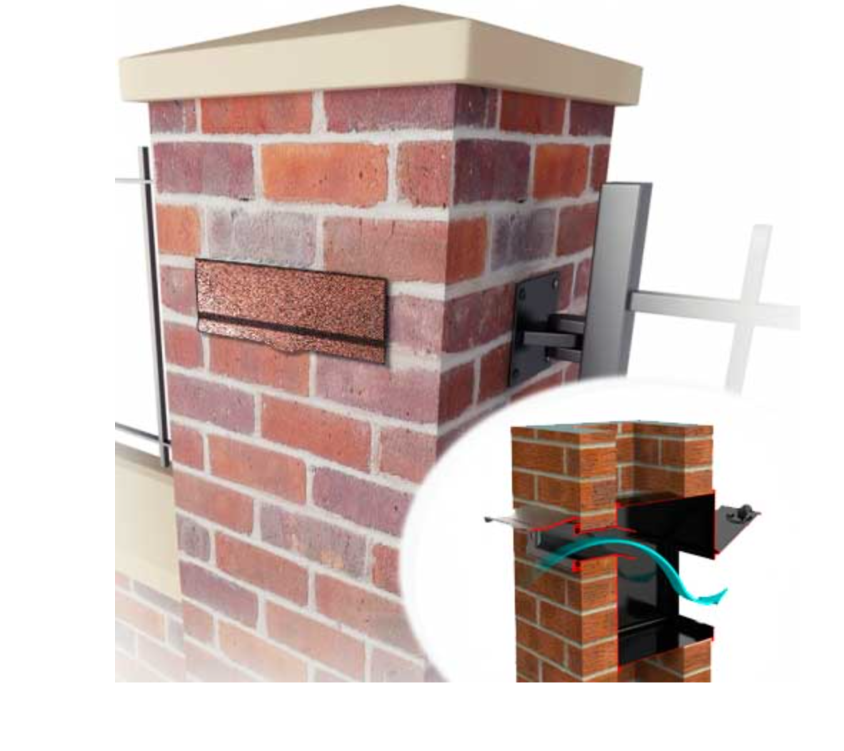 Through Wall Mail Drop Slot with Optional Receptacle