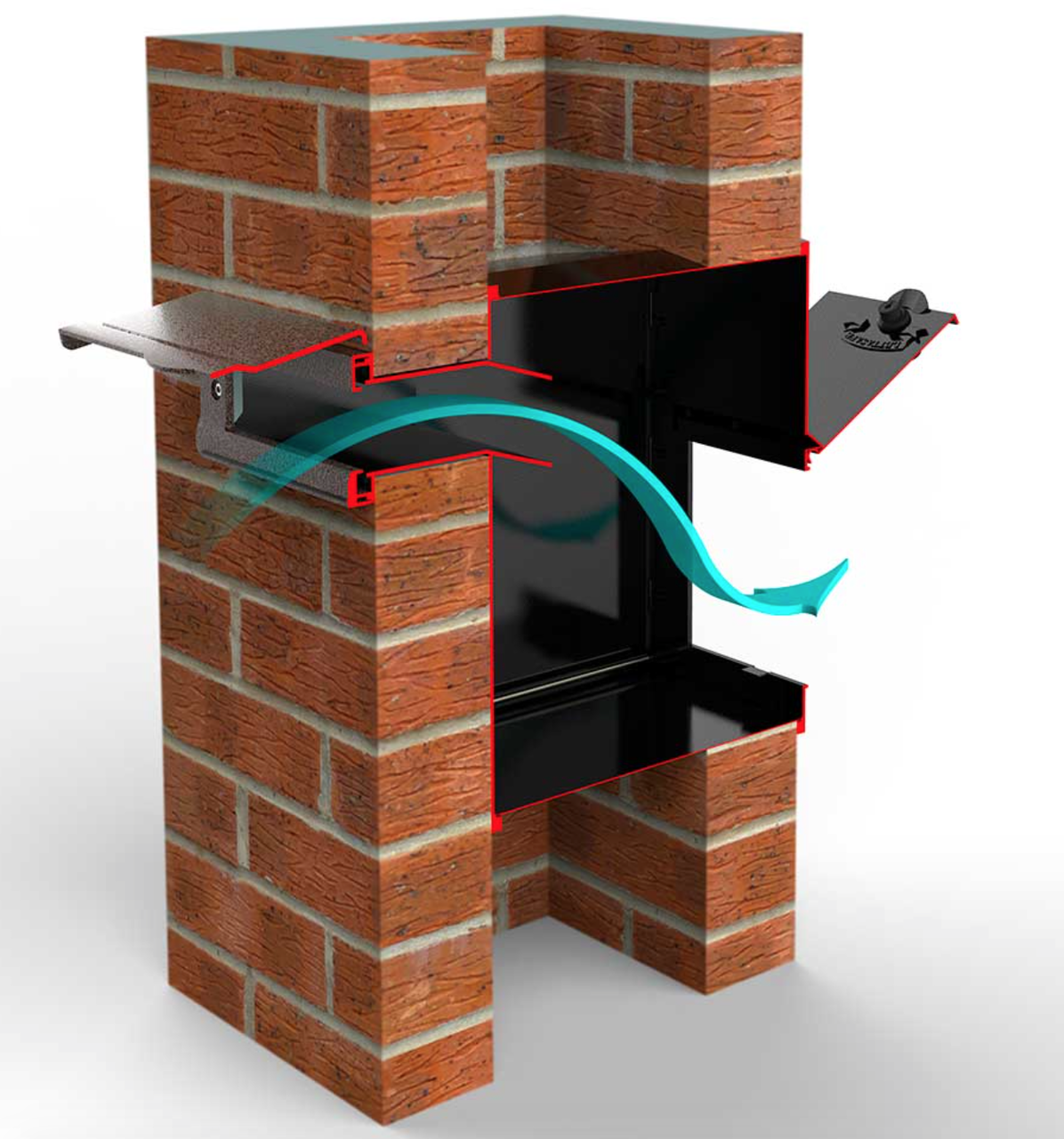 Through Wall Mail Drop Slot with Optional Receptacle