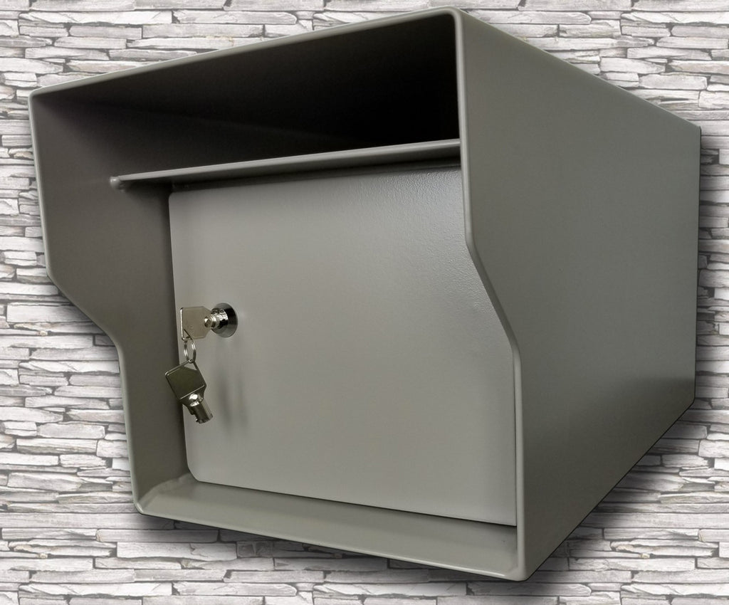 Rural Locking Mailbox Heavy Duty 1/8 Inch Steel  in gray