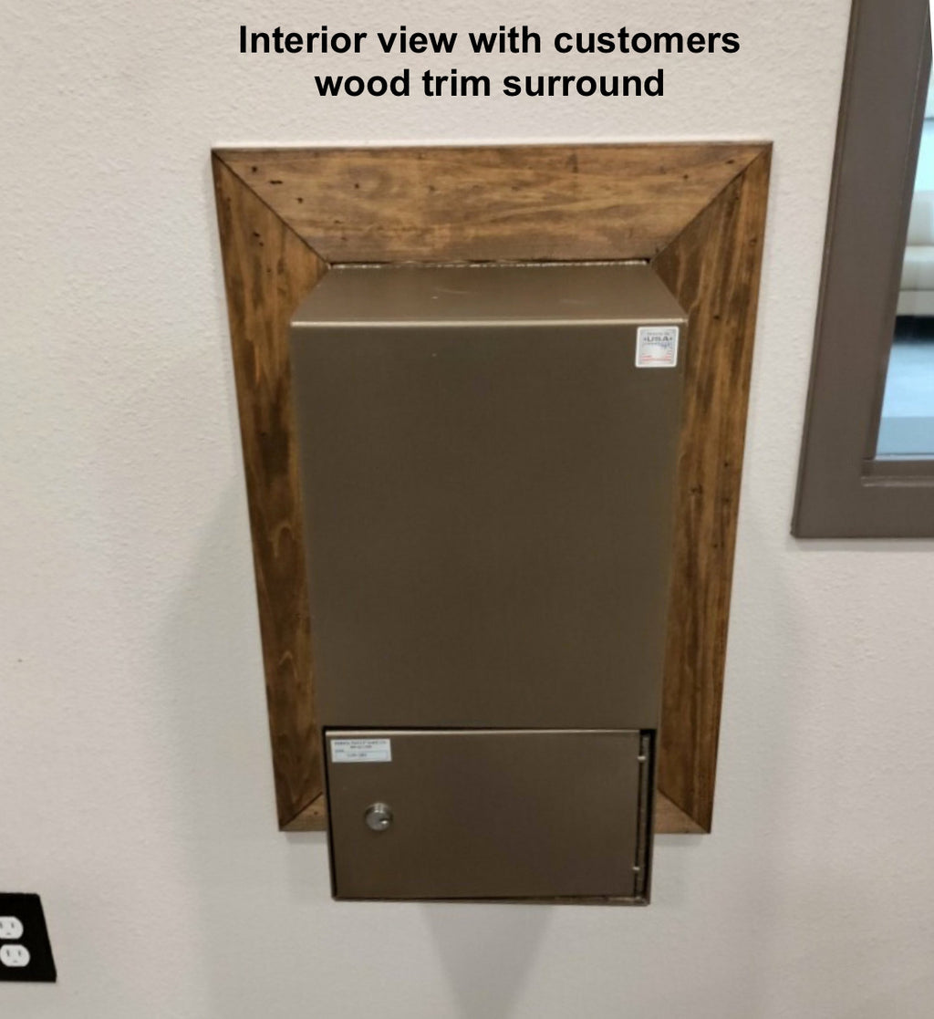 Custom High Security Through the Wall Deposit Drop Box with Hopper Drop Door