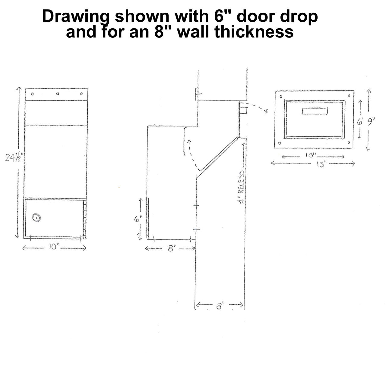 Custom High Security Through the Wall Deposit Drop Box with Hopper Drop Door
