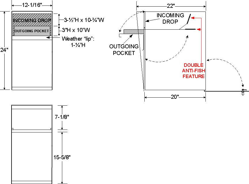 Line Drawing showing rear access