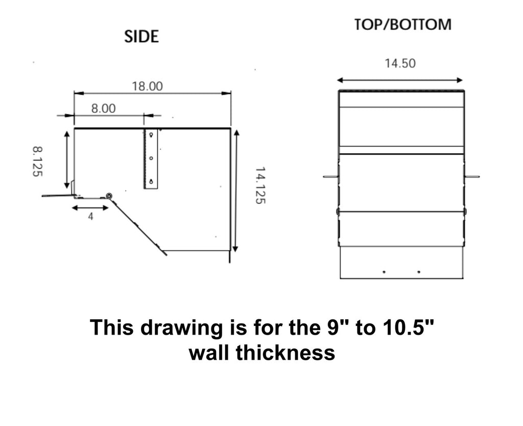 Through Wall Parcel Drop Slot S4955 Dimensions