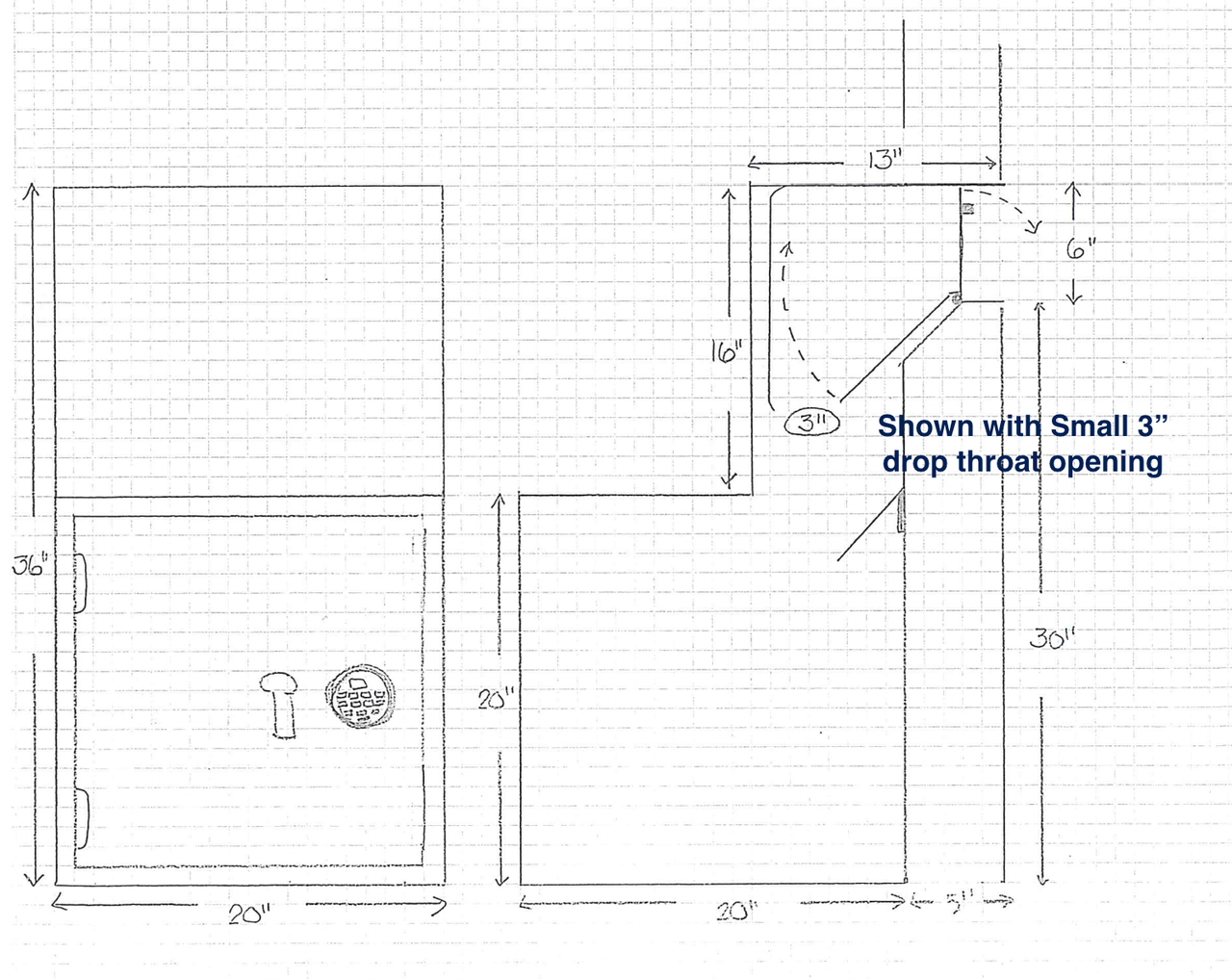 Through the Wall Deposit Drop with Receptacle Safe