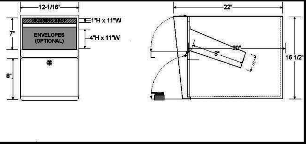 Locking Secure Payment Drop Box Dimensions