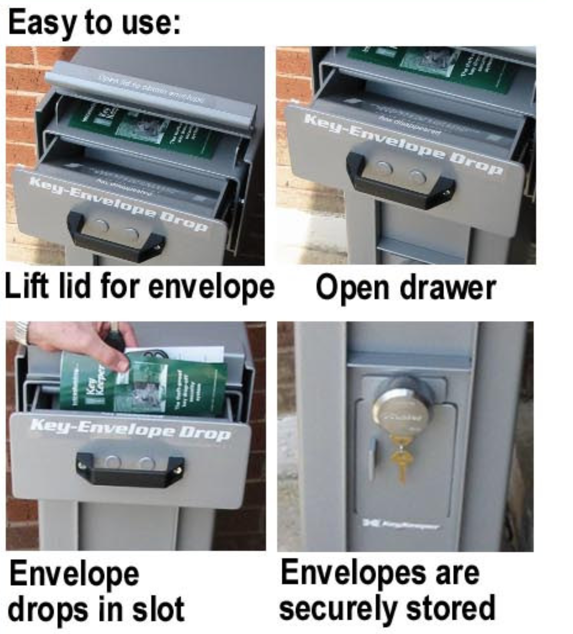 Free Standing High Security Key or Payment Drop Box easy to use