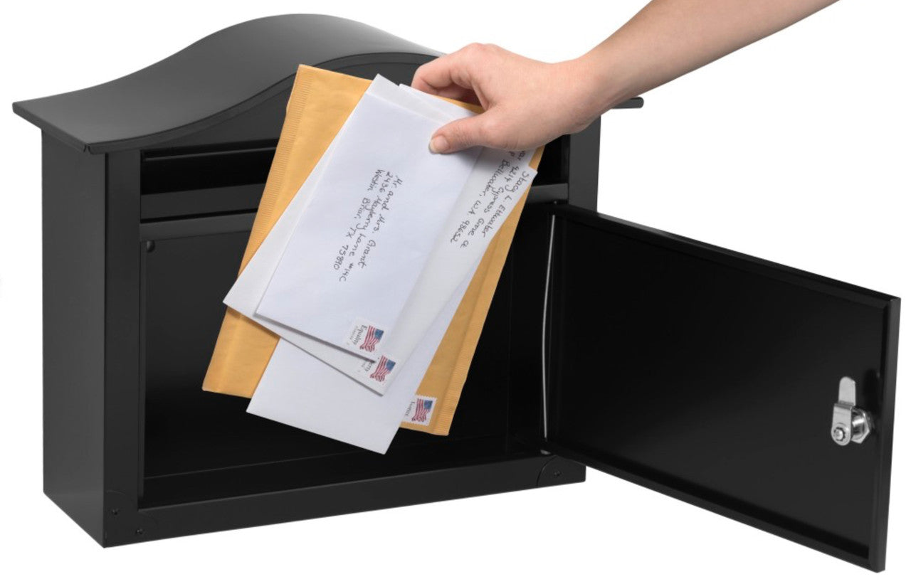 Locking Wall Mount Mailbox taking mail out