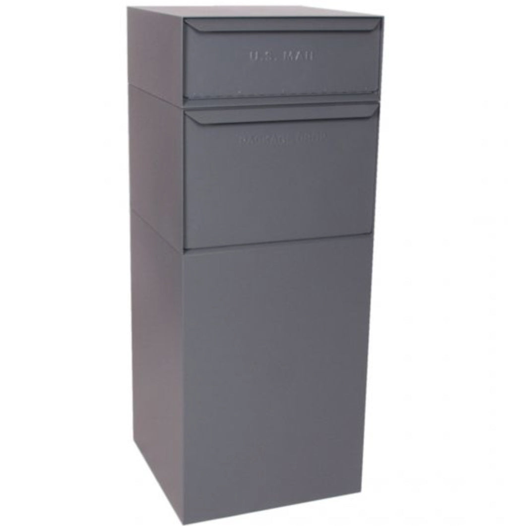 Gray Extra Large Mailbox for Packages with Separate US Mail Receptacle 