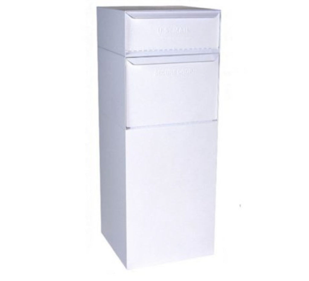 White Extra Large Mailbox for Packages with Separate US Mail Receptacle 