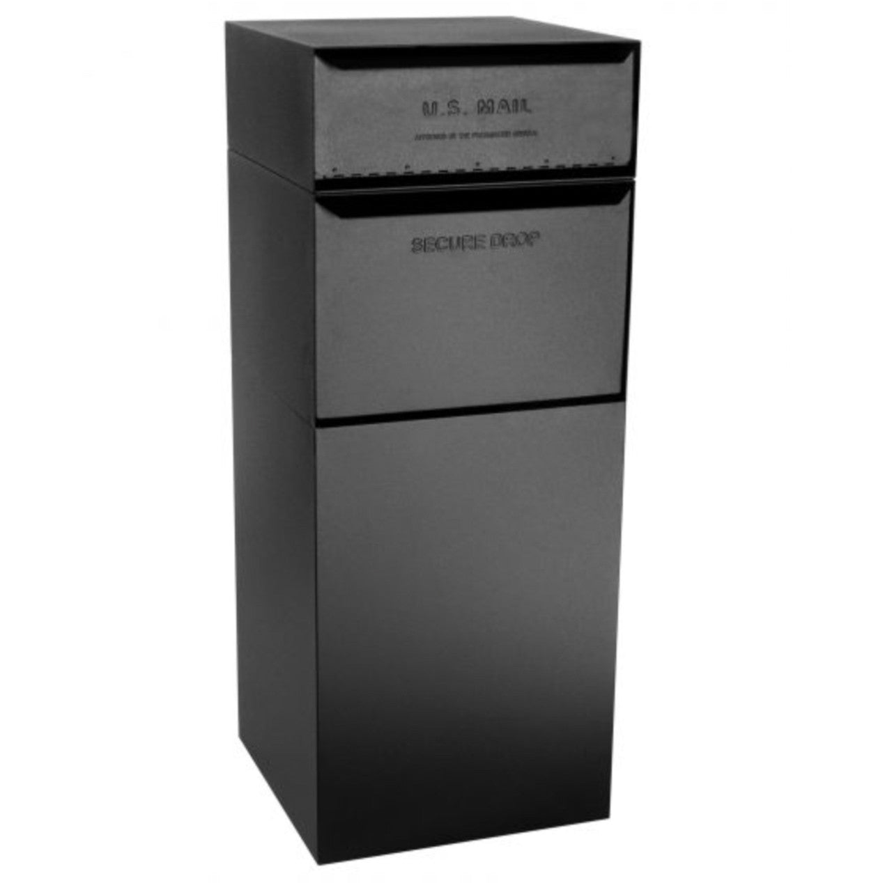 Black Extra Large Mailbox for Packages with Separate US Mail Receptacle 