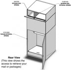 Extra Large Mailbox for Packages with Separate US Mail Receptacle shown with details