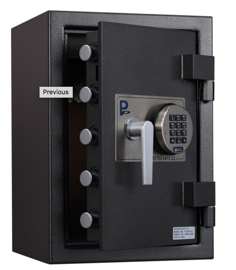 Envelope Drop Through Wall with Electronic Keypad Access with door open