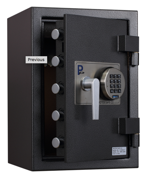 Envelope Drop Through Wall with Electronic Keypad Access with door open