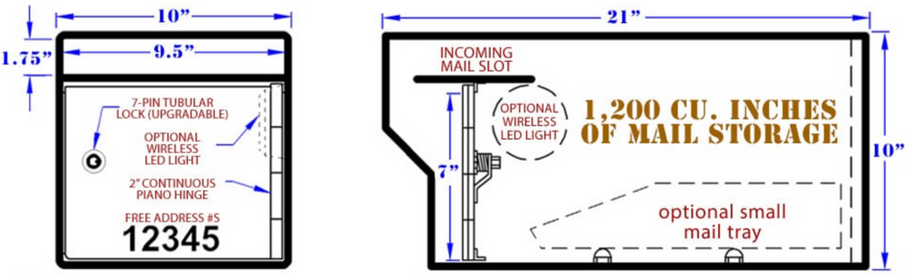 Heavy Duty Locking Mailbox Standard Dimensions