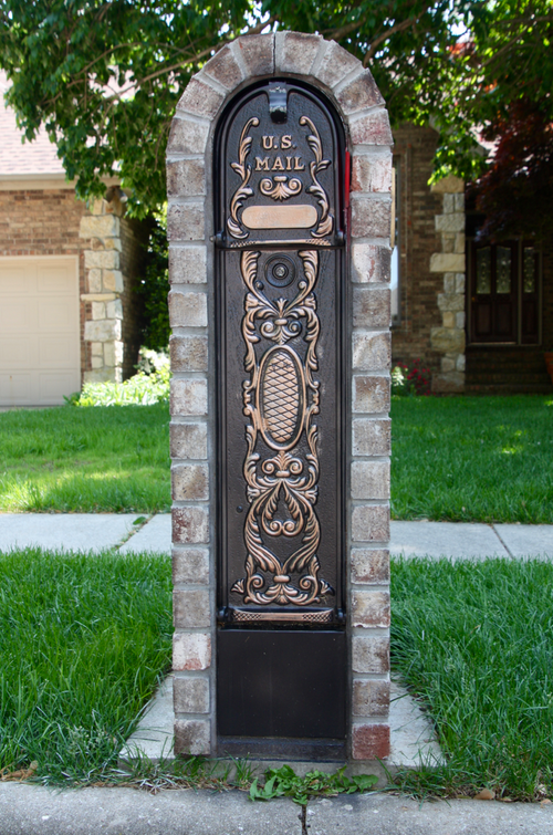 Decorative Locking Package Mailbox for brick columns