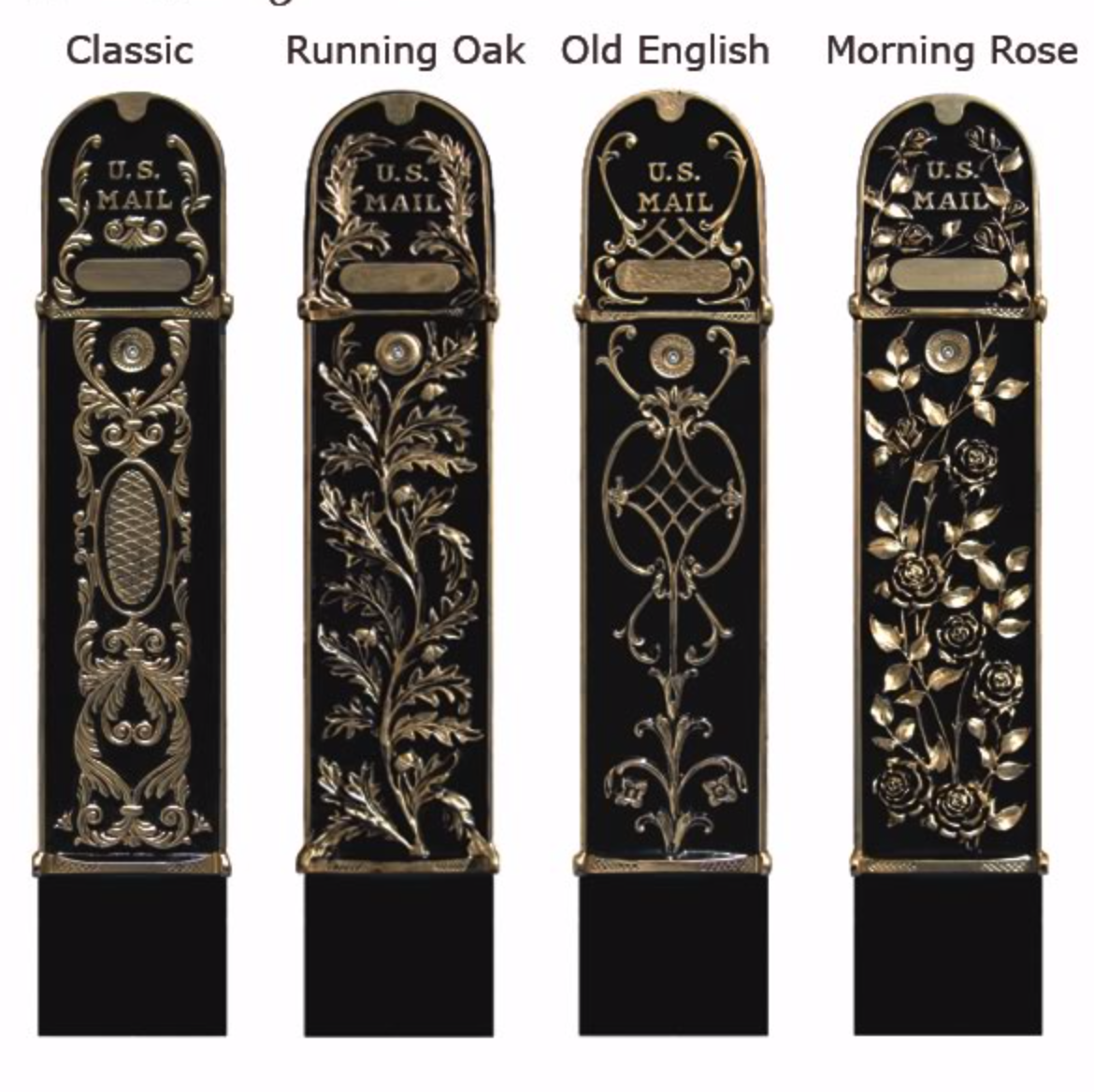 Decorative Locking Package Mailbox door options