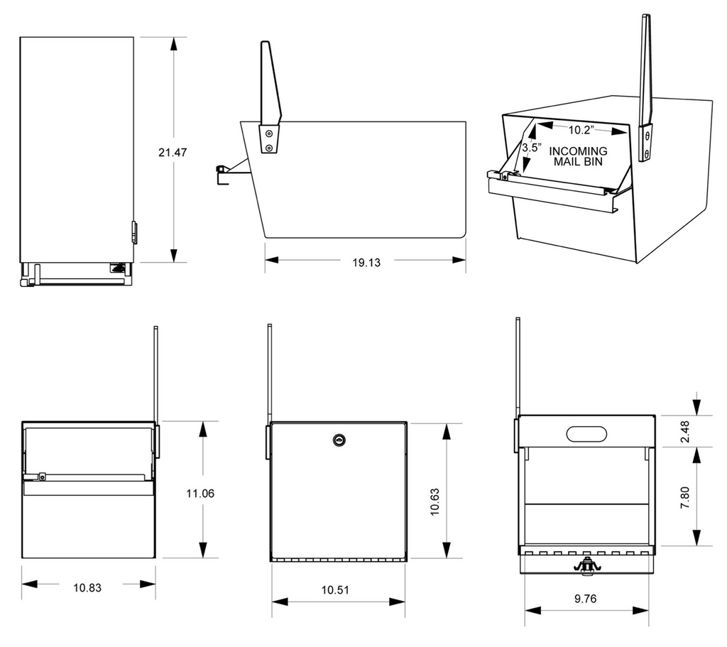 Rear access mailbox dimensions