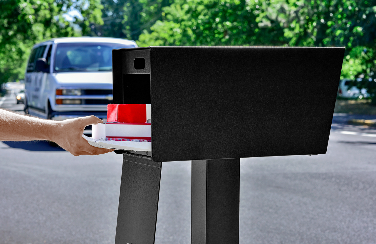 Street Safe Locking Curbside Mailbox accessing compartment
