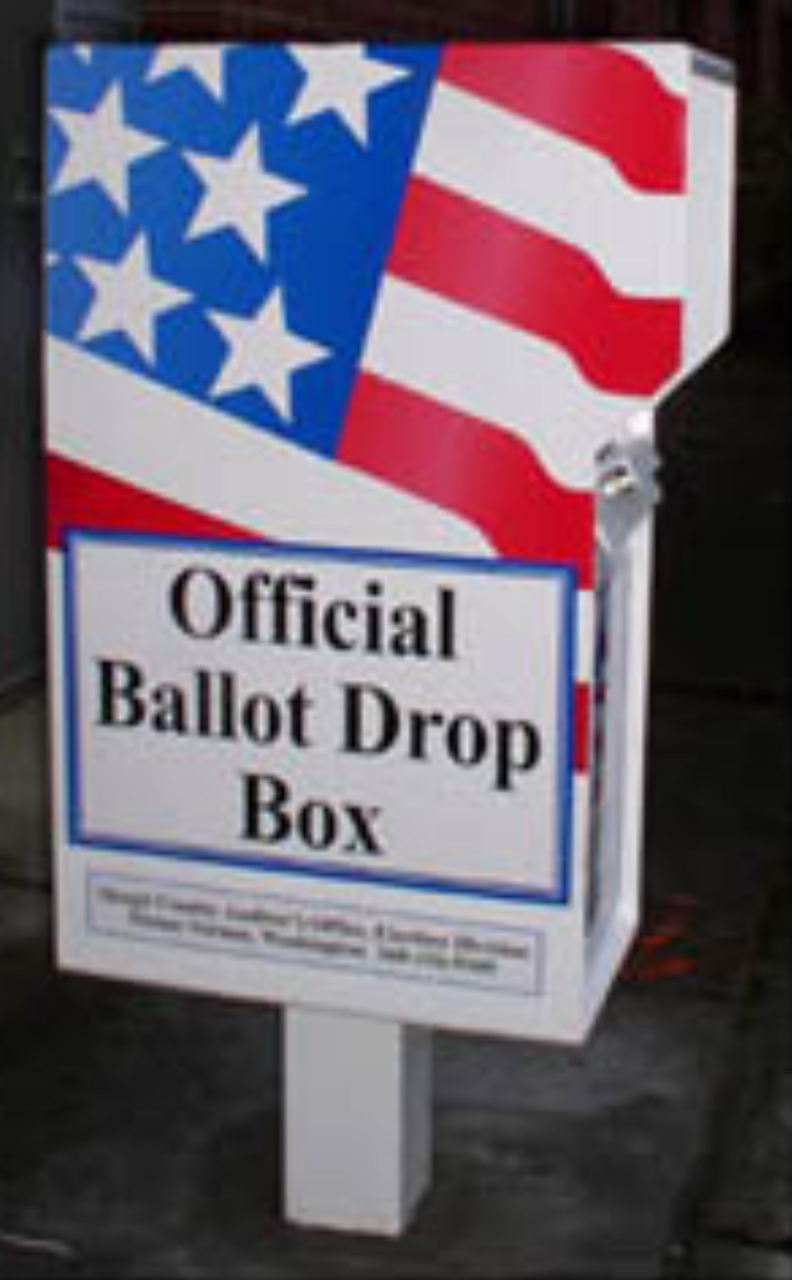 Side view ballot drop box