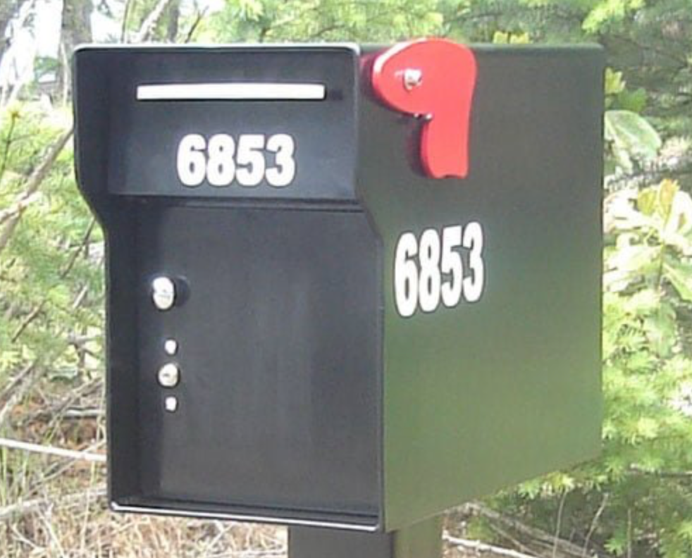 High Security Large Mailbox with vinyl lettering