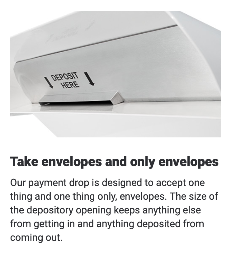 Drop Opening Free Standing High Capacity Large Payment Dropbox 