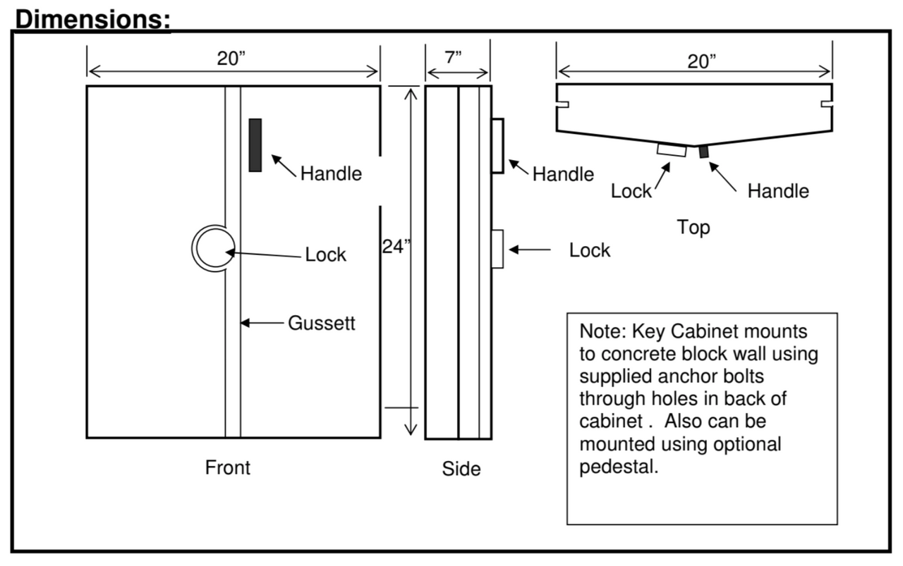 Dimensions Heavy Duty Extra Large Key Cabinet 