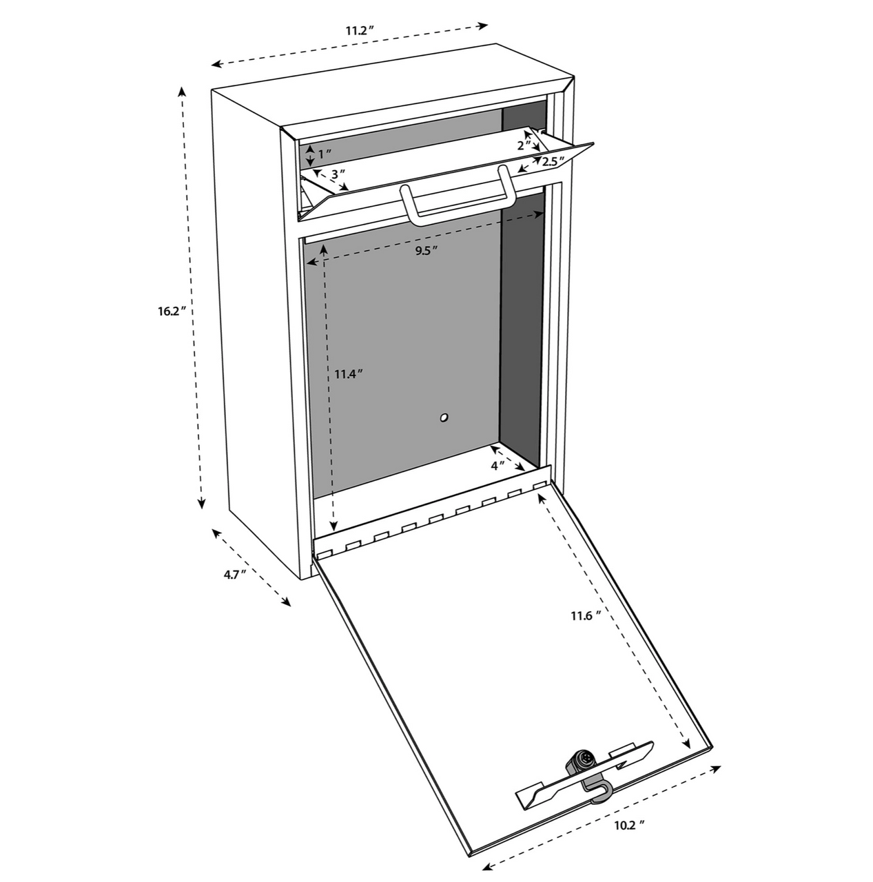 Locking Wall Mailbox or Dropbox